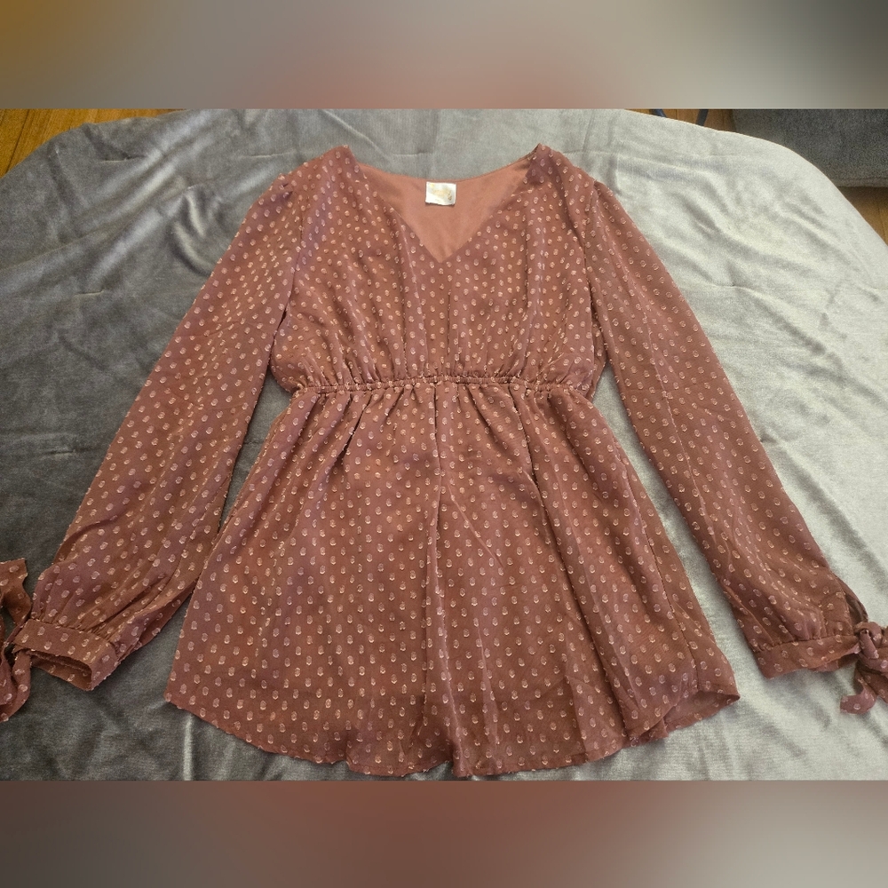 Elegant Mauve Long Sleeve Women's Top
